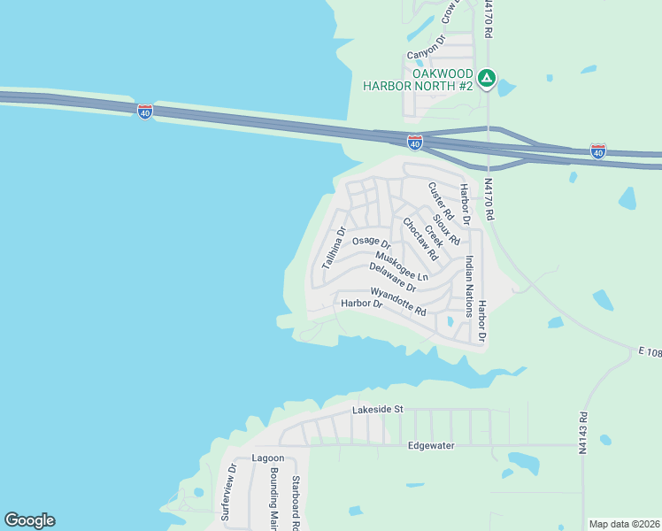 map of restaurants, bars, coffee shops, grocery stores, and more near Delaware Drive in Checotah