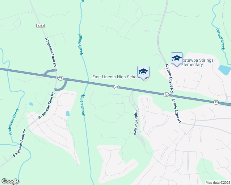 map of restaurants, bars, coffee shops, grocery stores, and more near 402 Broadleaf Drive in Stanley