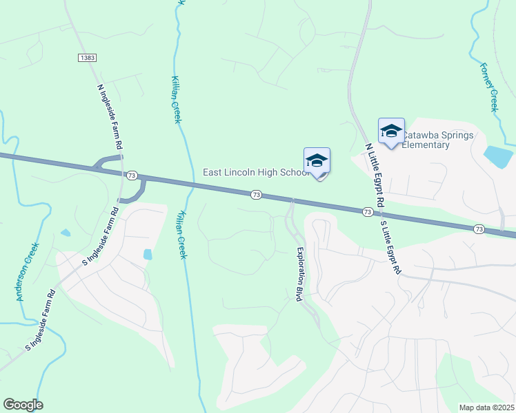 map of restaurants, bars, coffee shops, grocery stores, and more near 396 Broadleaf Drive in Stanley