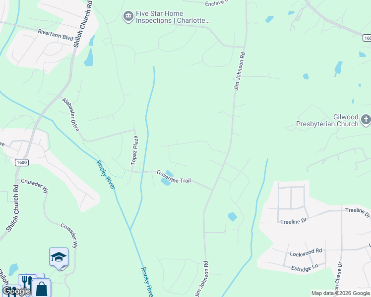 map of restaurants, bars, coffee shops, grocery stores, and more near 2975 Jim Johnson Road in Concord
