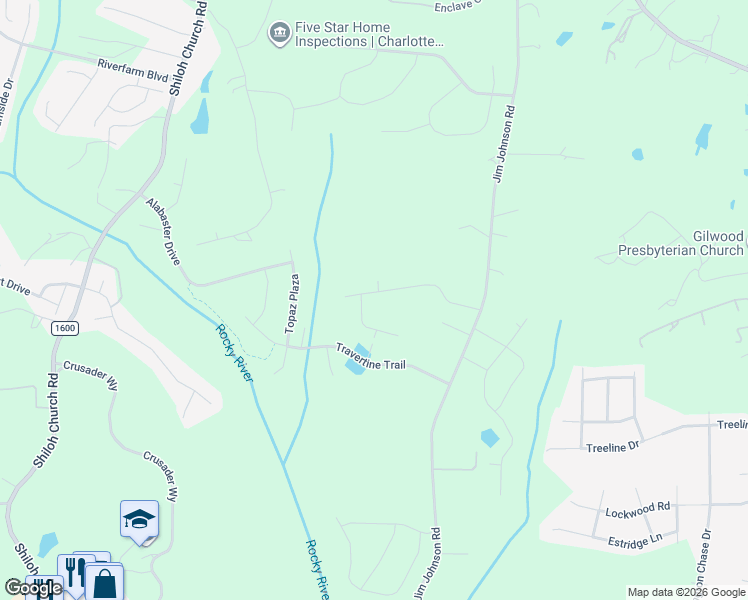 map of restaurants, bars, coffee shops, grocery stores, and more near 9952 Travertine Trail in Concord