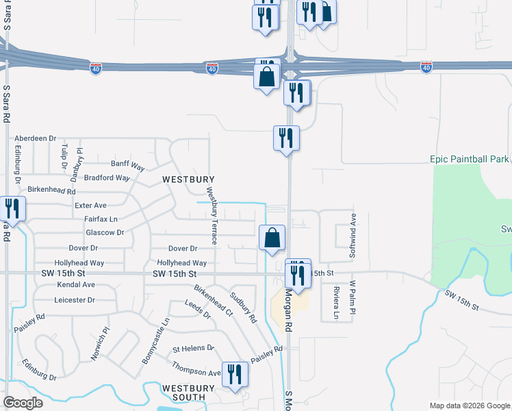 map of restaurants, bars, coffee shops, grocery stores, and more near 1316 Heathrow Way in Yukon