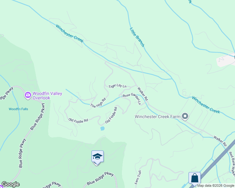 map of restaurants, bars, coffee shops, grocery stores, and more near 450 Old Fiddle Road in Waynesville
