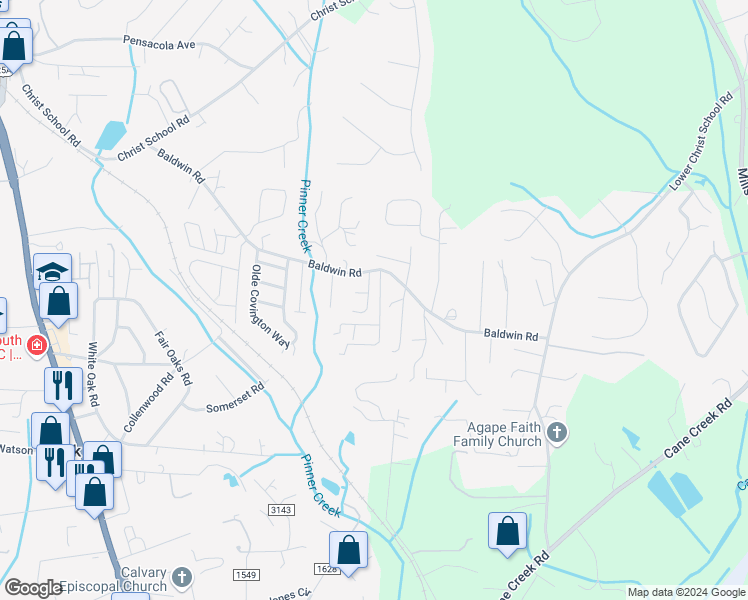 map of restaurants, bars, coffee shops, grocery stores, and more near 12 Whitleigh Court in Arden
