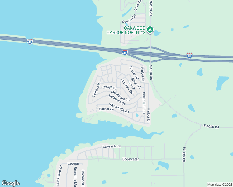map of restaurants, bars, coffee shops, grocery stores, and more near Delaware Drive in McIntosh County