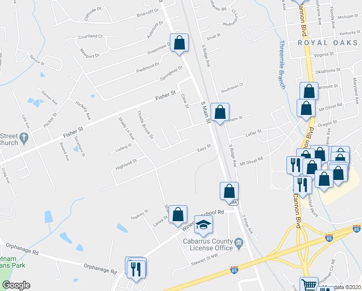 map of restaurants, bars, coffee shops, grocery stores, and more near 2634 Millpond Way in Concord