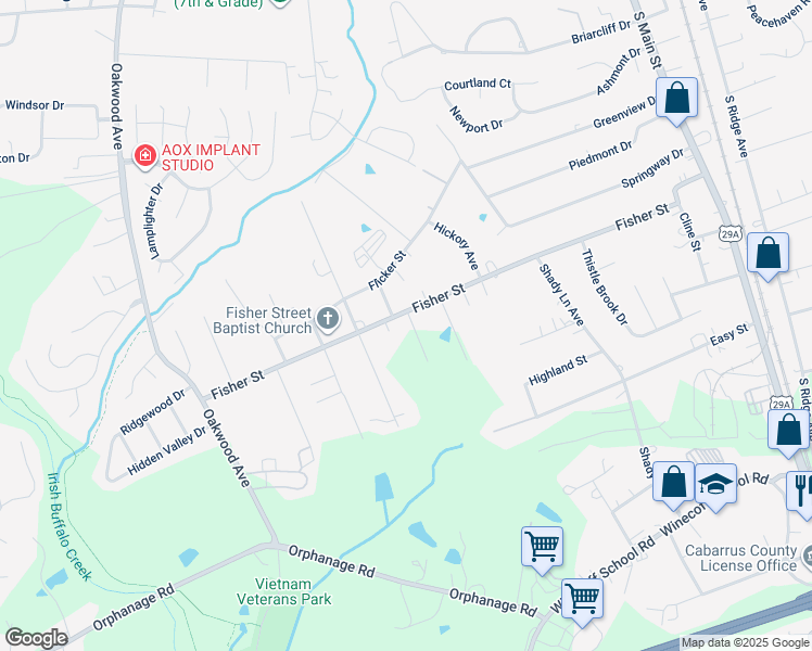 map of restaurants, bars, coffee shops, grocery stores, and more near 669 Fisher Street in Concord