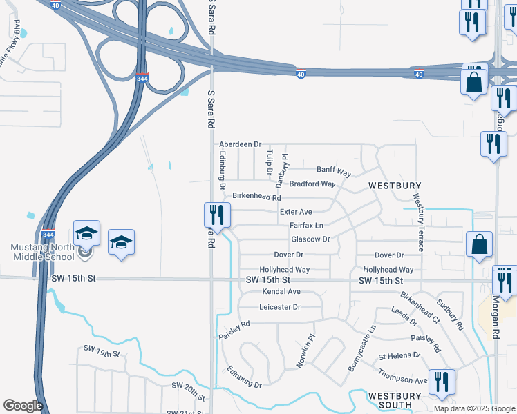 map of restaurants, bars, coffee shops, grocery stores, and more near 10421 Birkenhead Road in Yukon