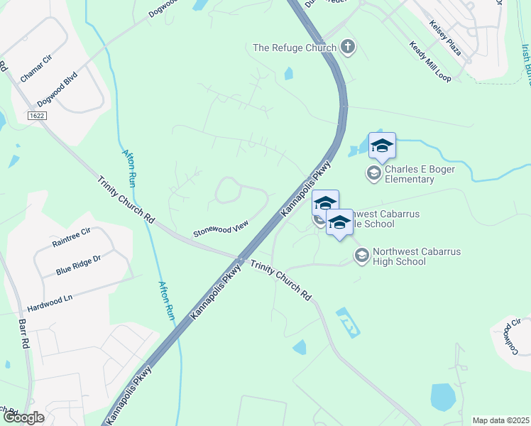 map of restaurants, bars, coffee shops, grocery stores, and more near 2638 Stonewood View in Kannapolis