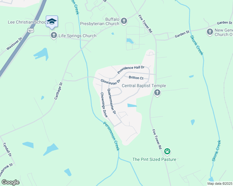 map of restaurants, bars, coffee shops, grocery stores, and more near 226 Palace Green Lane in Sanford