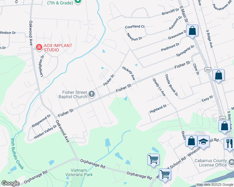 map of restaurants, bars, coffee shops, grocery stores, and more near 655 Fisher Street in Concord