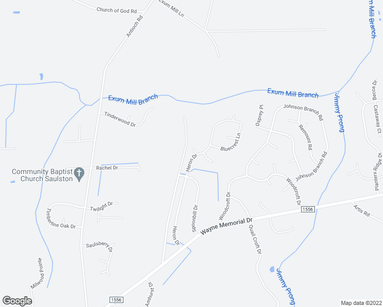 map of restaurants, bars, coffee shops, grocery stores, and more near 207 Heron Drive in Goldsboro