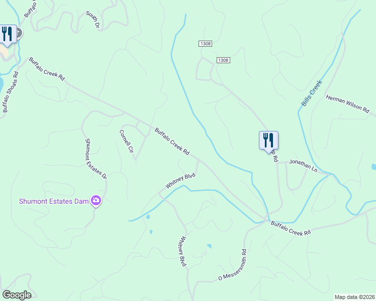 map of restaurants, bars, coffee shops, grocery stores, and more near 814 Buffalo Creek Road in Lake Lure