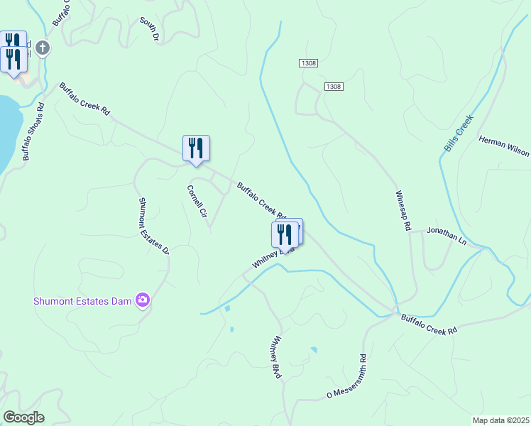 map of restaurants, bars, coffee shops, grocery stores, and more near 160 Whitney Boulevard in Lake Lure