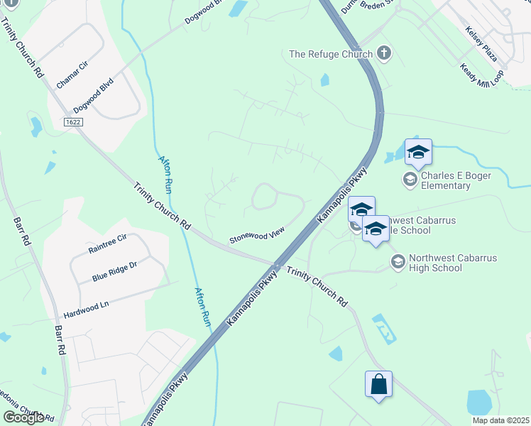 map of restaurants, bars, coffee shops, grocery stores, and more near 2732 Stonewood View in Kannapolis