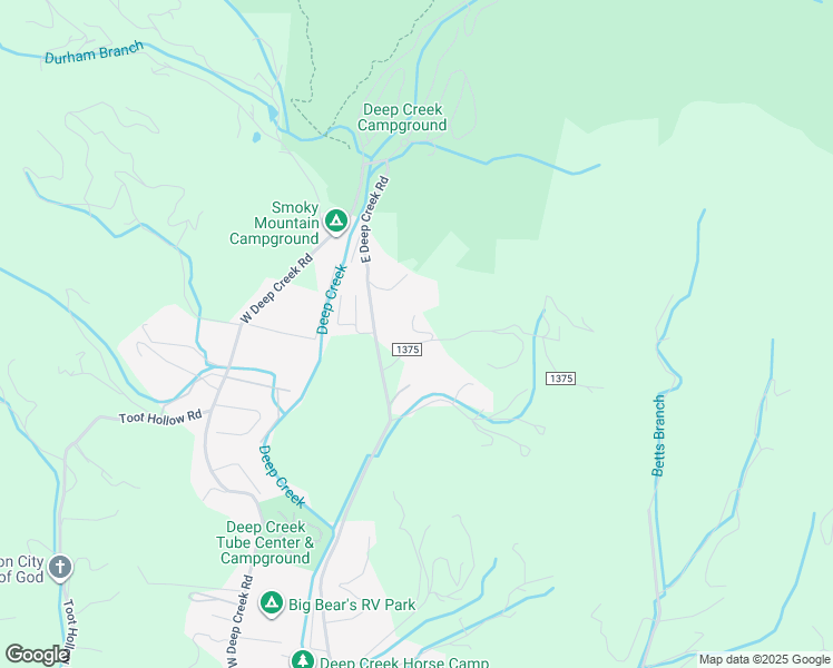 map of restaurants, bars, coffee shops, grocery stores, and more near 34 Valley View Lane in Bryson City