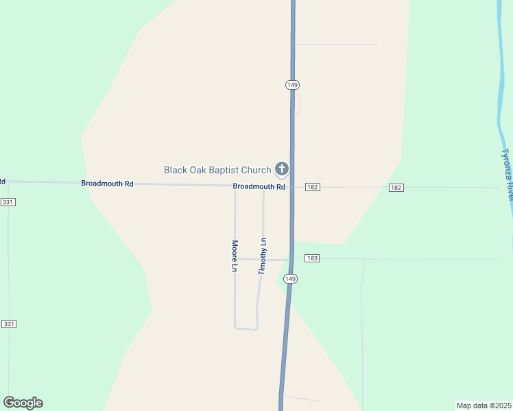map of restaurants, bars, coffee shops, grocery stores, and more near 965 Timothy Lane in Tyronza