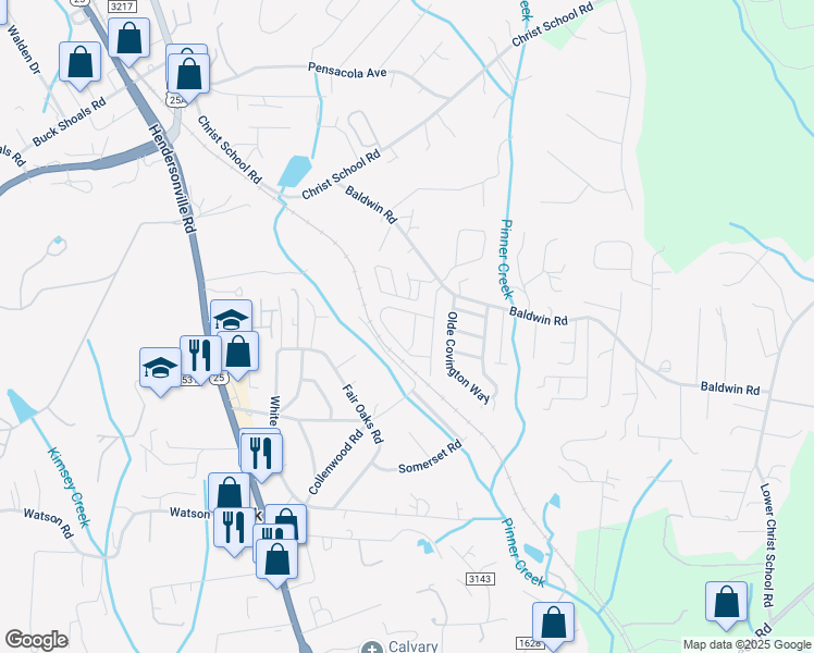 map of restaurants, bars, coffee shops, grocery stores, and more near 99999 Hyde Park Place in Arden