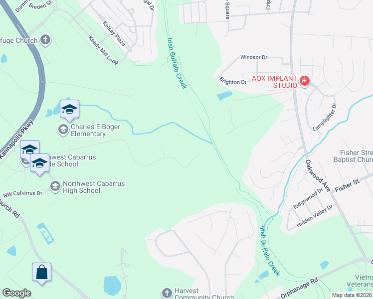 map of restaurants, bars, coffee shops, grocery stores, and more near 4627 Dovefield Lane in Kannapolis