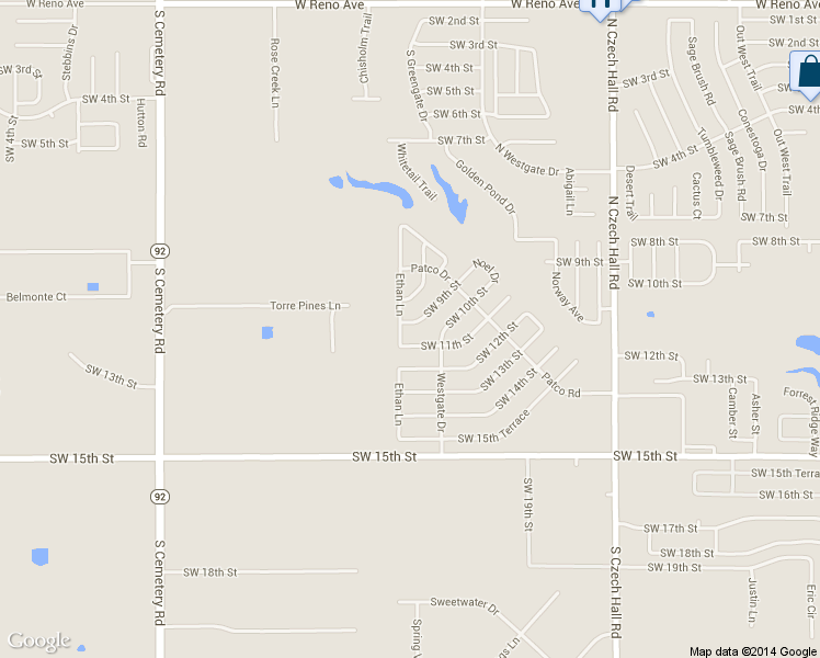 map of restaurants, bars, coffee shops, grocery stores, and more near 12512 SW 9th St in Yukon