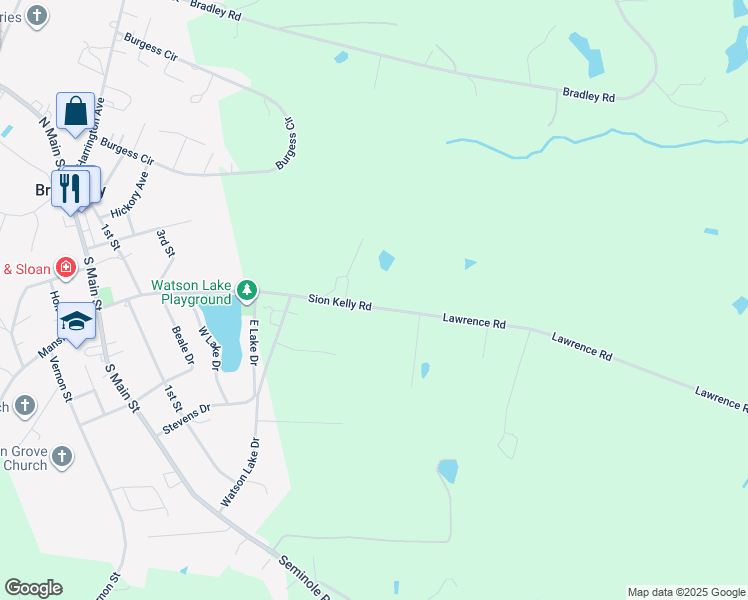 map of restaurants, bars, coffee shops, grocery stores, and more near 567 Sion Kelly Road in Broadway