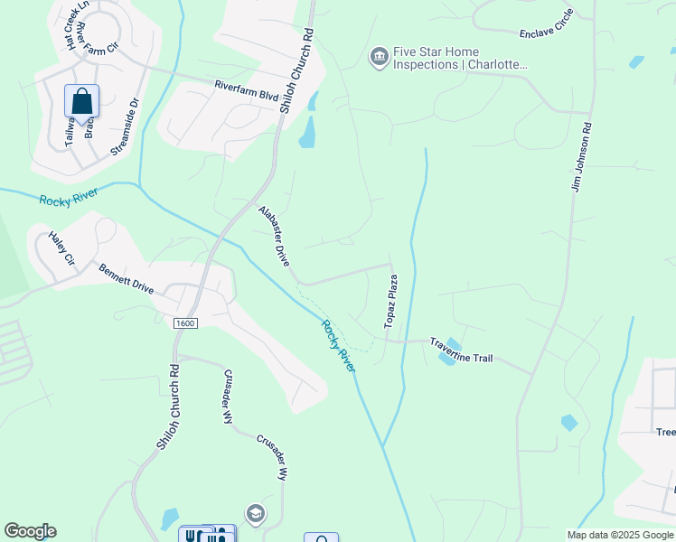 map of restaurants, bars, coffee shops, grocery stores, and more near 10200 Alabaster Drive in Davidson