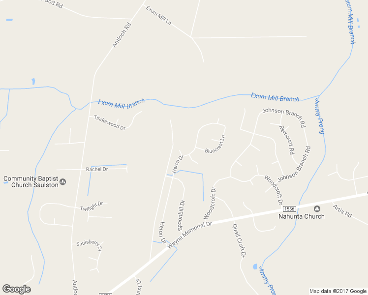 map of restaurants, bars, coffee shops, grocery stores, and more near 103 Heron Place in Goldsboro