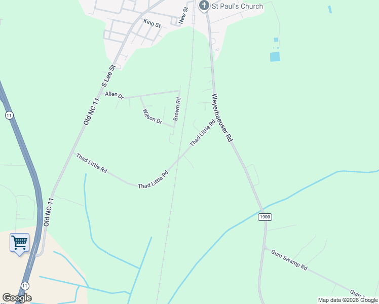 map of restaurants, bars, coffee shops, grocery stores, and more near 364 Thad Little Road in Ayden