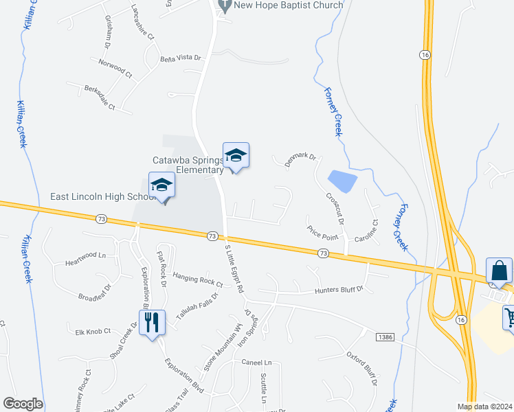 map of restaurants, bars, coffee shops, grocery stores, and more near 194 Springwood Drive in Denver