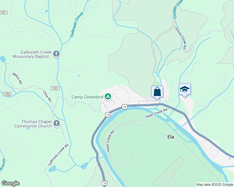 map of restaurants, bars, coffee shops, grocery stores, and more near 135 Biggs Branch Road in Bryson City