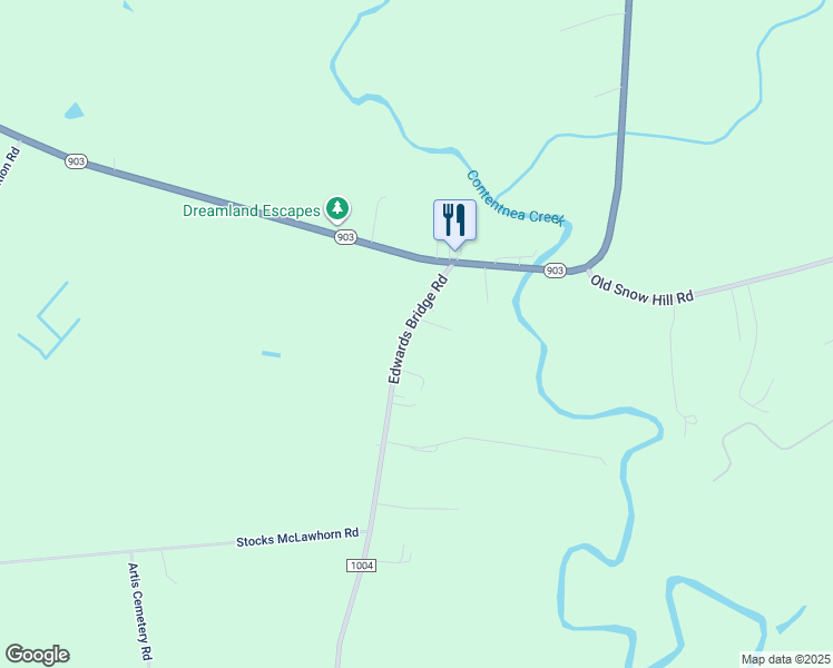 map of restaurants, bars, coffee shops, grocery stores, and more near 173 Edwards Bridge Road in Grifton