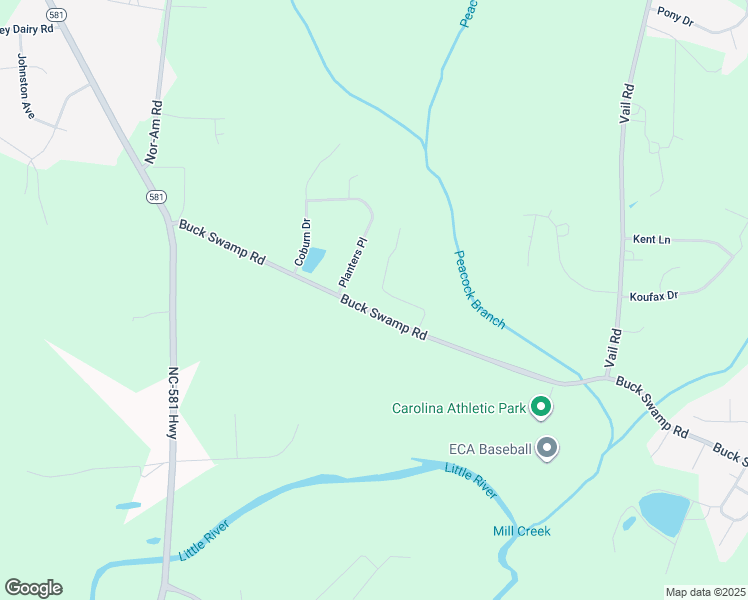 map of restaurants, bars, coffee shops, grocery stores, and more near 1158 Buck Swamp Road in Goldsboro