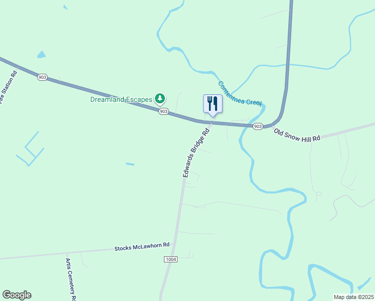 map of restaurants, bars, coffee shops, grocery stores, and more near 178 Edwards Bridge Road in Grifton