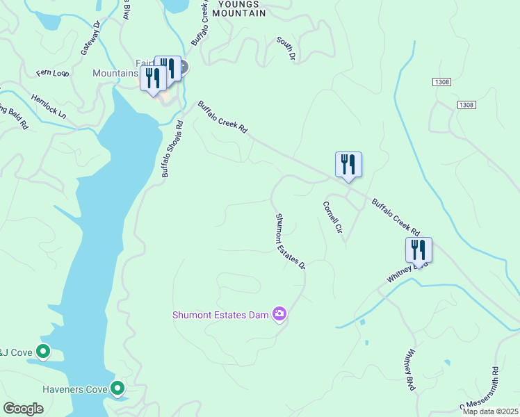map of restaurants, bars, coffee shops, grocery stores, and more near 232 Shumont Estates Drive in Lake Lure