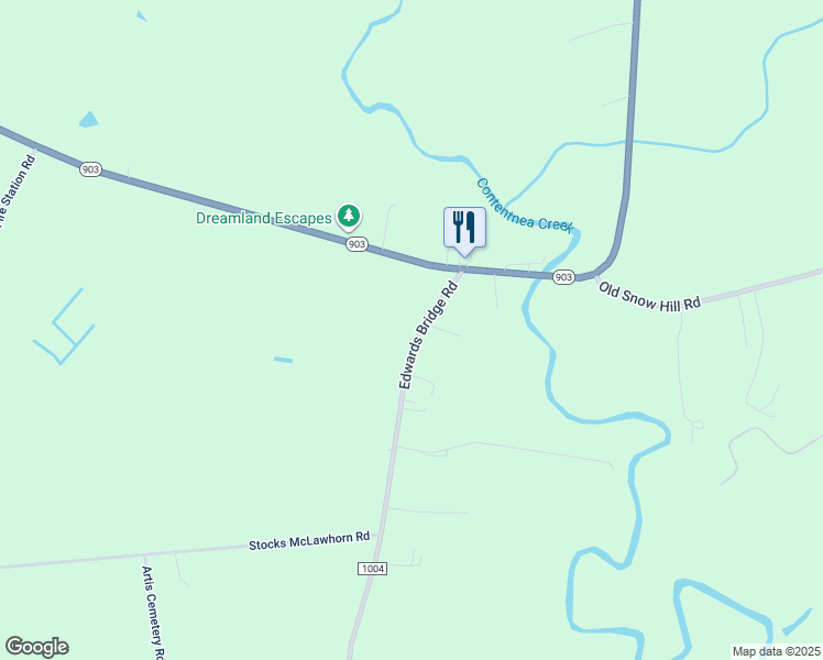 map of restaurants, bars, coffee shops, grocery stores, and more near 178 Edwards Bridge Road in Grifton
