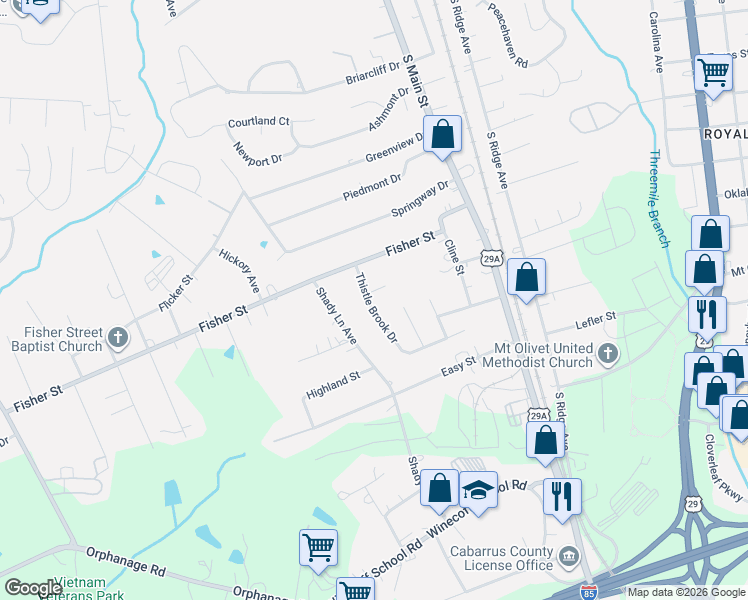 map of restaurants, bars, coffee shops, grocery stores, and more near 226 Carrie Court in Concord