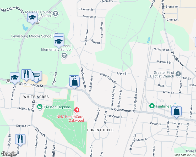 map of restaurants, bars, coffee shops, grocery stores, and more near 346 Preston Avenue in Lewisburg
