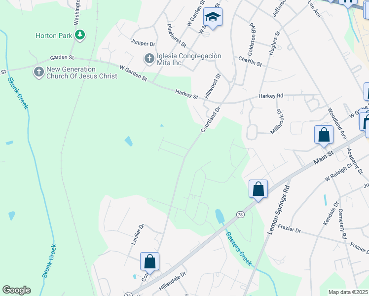 map of restaurants, bars, coffee shops, grocery stores, and more near 2126 Courtland Drive in Sanford