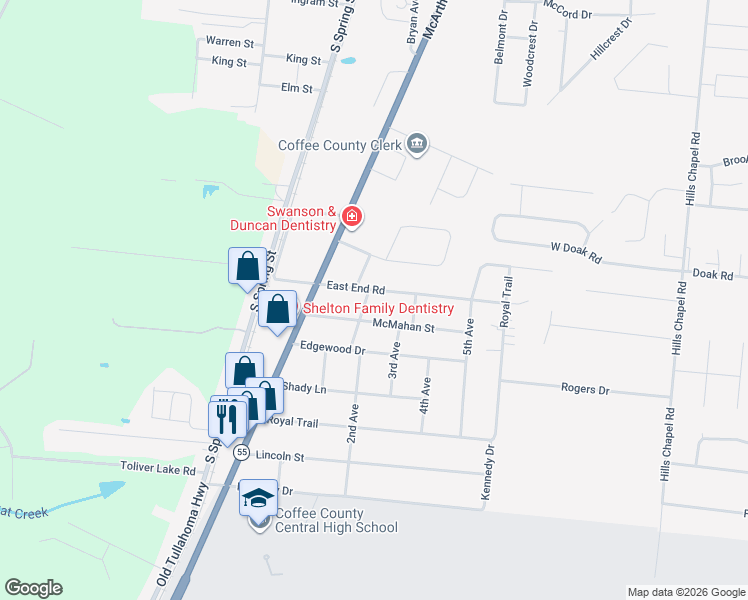 map of restaurants, bars, coffee shops, grocery stores, and more near 1103 East End Road in Manchester