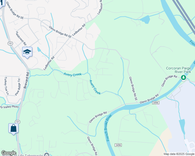 map of restaurants, bars, coffee shops, grocery stores, and more near 53 Mallard Run Drive in Arden