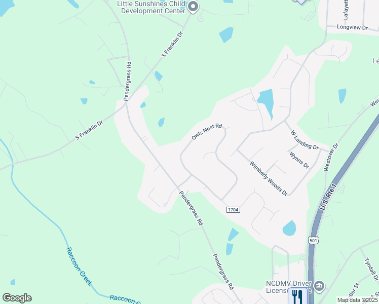 map of restaurants, bars, coffee shops, grocery stores, and more near 1608 Owls Nest Road in Sanford