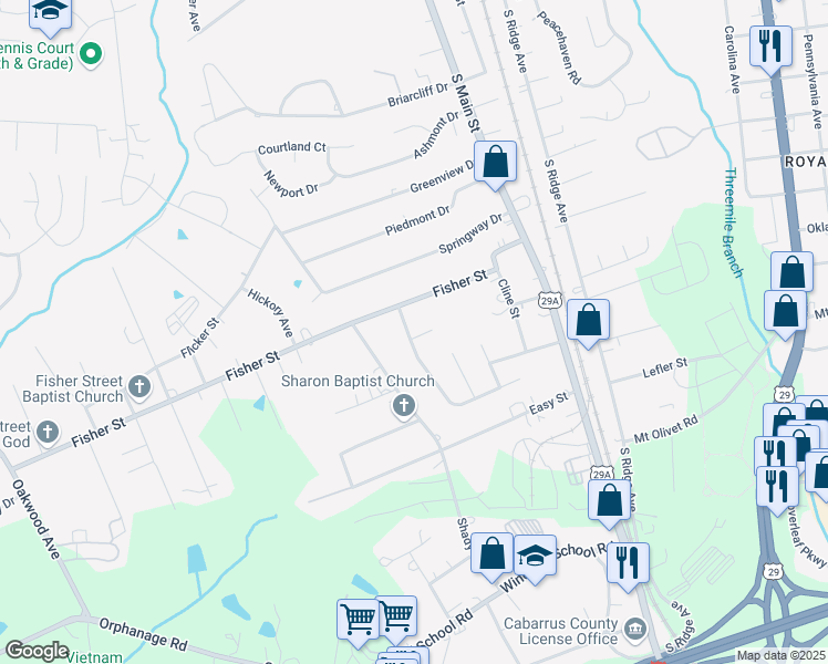 map of restaurants, bars, coffee shops, grocery stores, and more near 226 Carrie Court in Concord