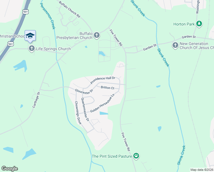 map of restaurants, bars, coffee shops, grocery stores, and more near 632 Britton Court in Sanford