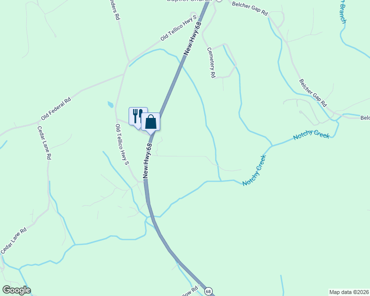 map of restaurants, bars, coffee shops, grocery stores, and more near 183 Torbetts Road in Madisonville