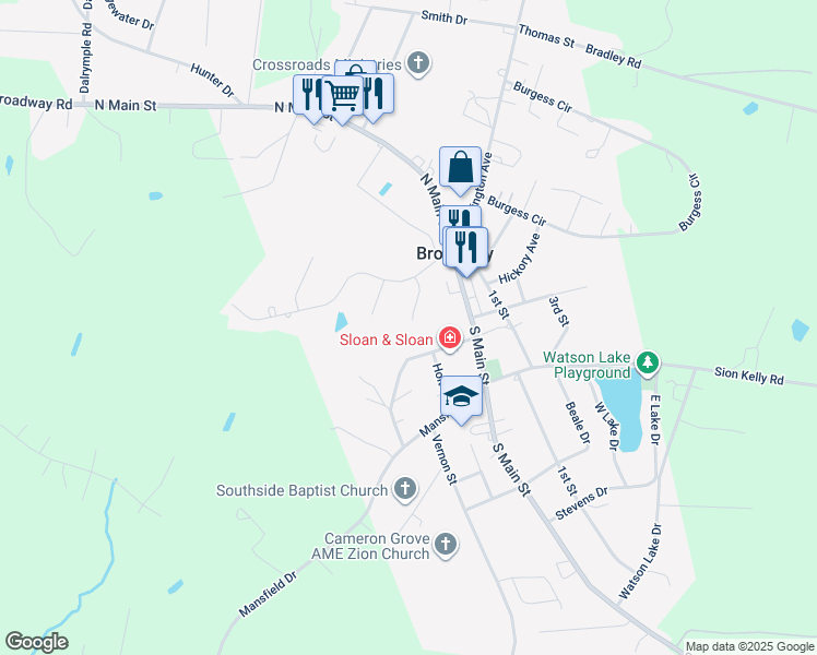 map of restaurants, bars, coffee shops, grocery stores, and more near 113 Hazel Lane in Broadway