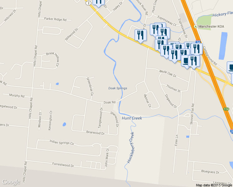 map of restaurants, bars, coffee shops, grocery stores, and more near 590 Doak Road in Manchester