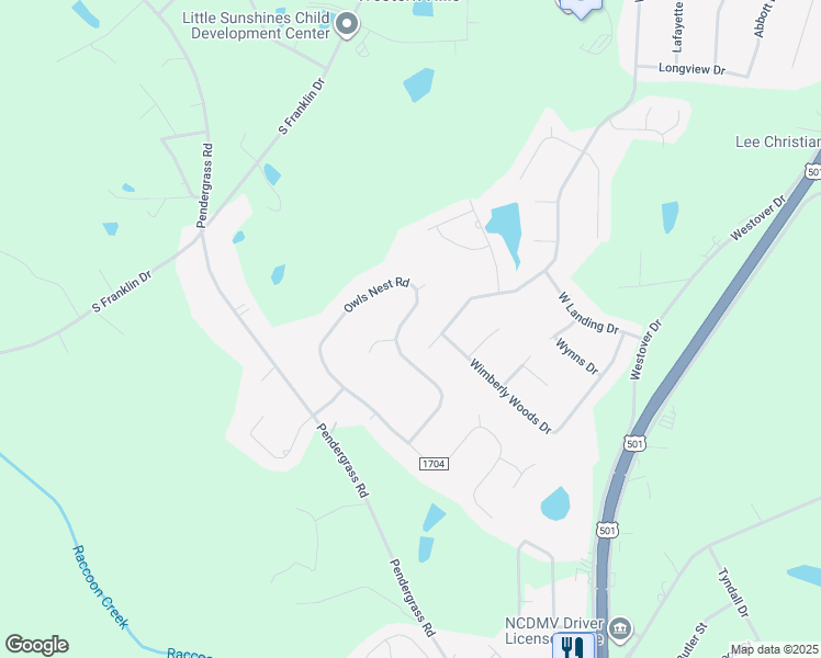 map of restaurants, bars, coffee shops, grocery stores, and more near 1815 Owls Nest Road in Sanford