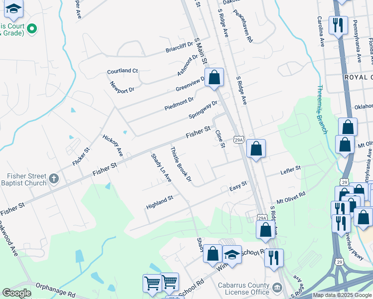 map of restaurants, bars, coffee shops, grocery stores, and more near 208 Carrie Court in Concord