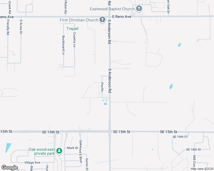 map of restaurants, bars, coffee shops, grocery stores, and more near 1005 South Anderson Road in Choctaw