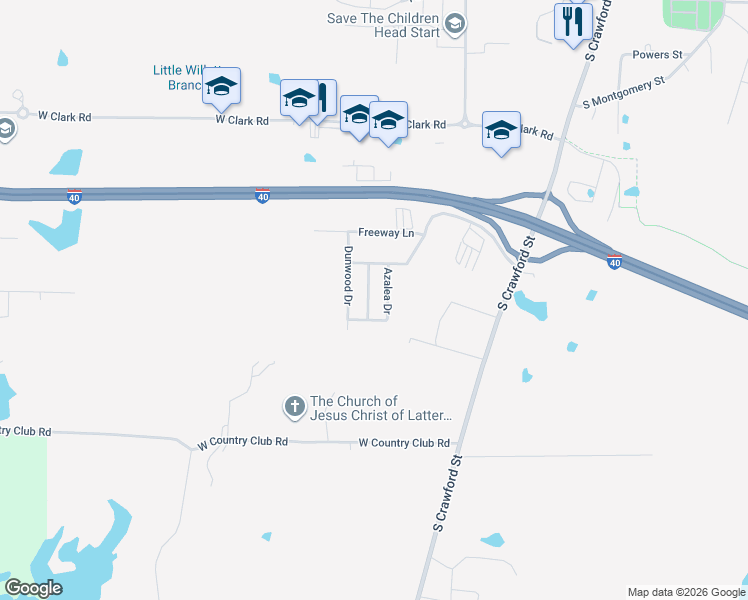 map of restaurants, bars, coffee shops, grocery stores, and more near 1425 Crape Myrtle Drive in Clarksville